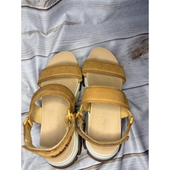 Timberland Adley Way Backstrap Sandal women's size 8.5 Wheat Chunky Strappy - Picture 4 of 6